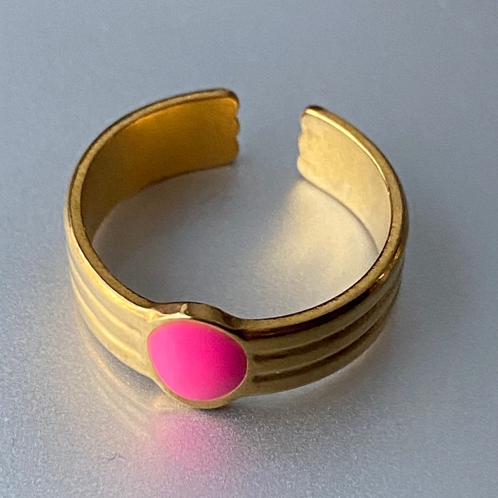 Gold Ring with Pink Accent
